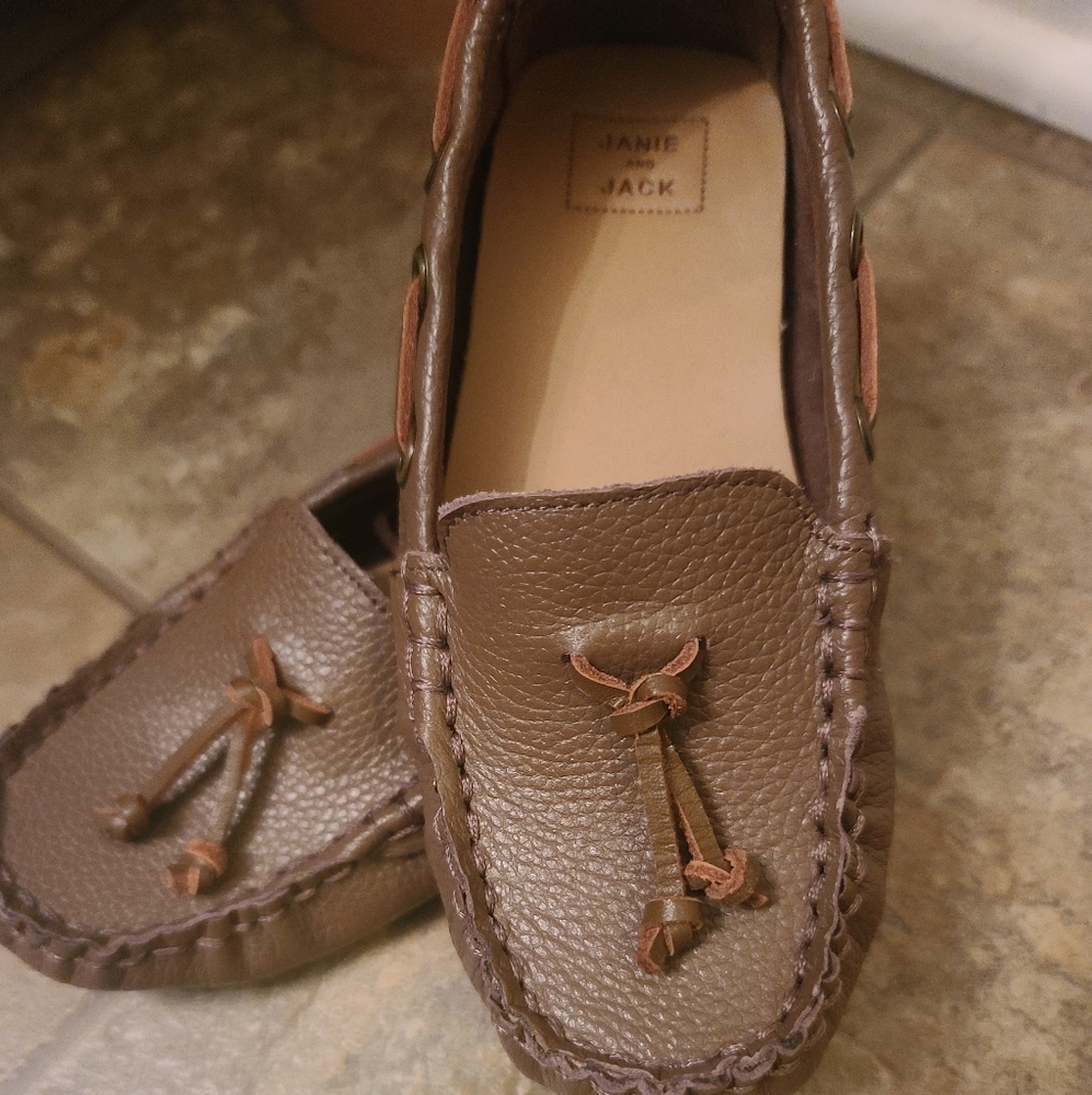 Janie and Jack Brown Loafer style toddler shoes